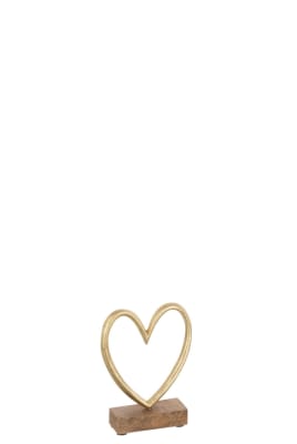CORAZON EN PIE ALUMINIO ORO SMALL