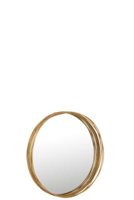 Espejo Aurora Redondo Hierro/Cristal Oro Small