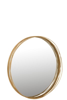 Espejo Aurora Redondo Hierro/Cristal Oro Medium