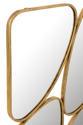 Espejo 4 Partes Hierro/Cristal Oro 