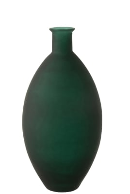 JARRON OVALADO CRISTAL MATE VERDE
