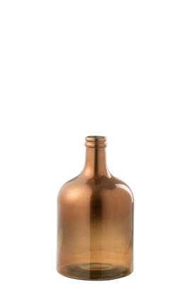 JARRON BOTELLA CRISTAL METALICO MARRON SMALL