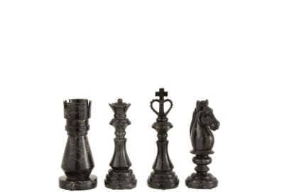 PIEZA DE AJEDREZ MARMOL RESINA NEGRO SMALL