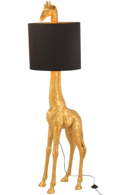 LAMPARA JIRAFA RESINA ORO