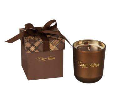 VELA AROMATICA COSY MOMENTS FLORAL MIST CRISTAL MARRON SMALL-35H