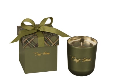 VELA AROMATICA COSY MOMENTS SAPPHIRE AMBER TEA CRISTAL VERDE SMALL-35H
