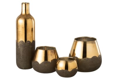 JARRON NEVADA BOTELLA CRISTAL ORO