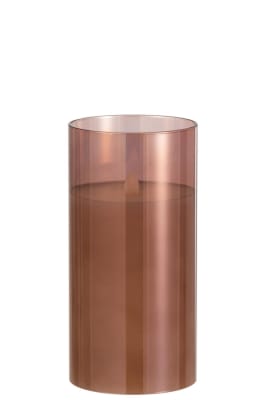 LAMPARA LED BRILLANTE VIDRIO MARRON MEDIUM