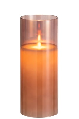 LAMPARA LED BRILLANTE VIDRIO MARRON LARGE