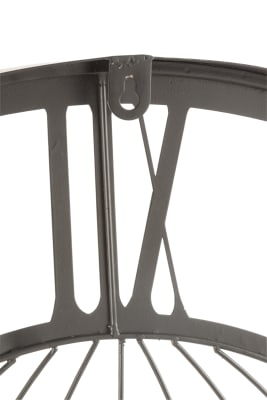 Reloj Números Romanos Mapamundi Metal Gris