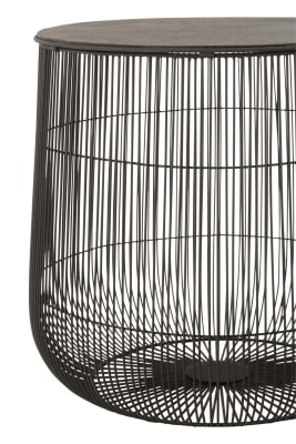 SET DE 2 MESAS AUXILIARES CESTAS HIERRO OPAQUE NEGRO