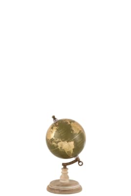 GLOBO EN PIE MADERA KAKI/ORO SMALL