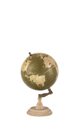 GLOBO EN PIE MADERA KAKI/ORO MEDIUM