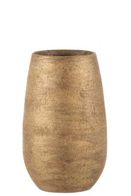 Jarrón Irregular Rugoso Cerámica Oro Small