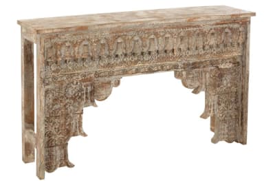 CONSOLA MARRUECOS MADERA DE MANGO BLANCO LAVADO