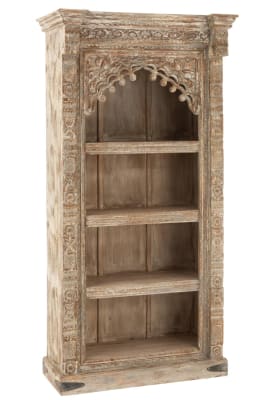 ESTANTE ALTO MARRUECOS MADERA DE MANGO BLANCO LAVADO