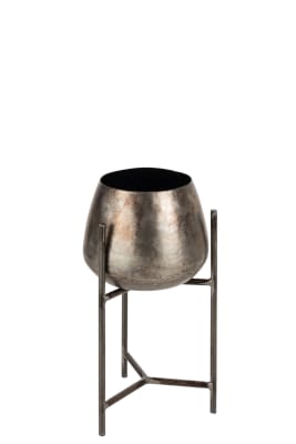 PORTA MACETA EN PIE HIERRO NIQUEL ANTIGUO SMALL
