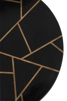 SET DE 2 MESA AUXILIARES MARMOL/METAL ORO/NEGRO