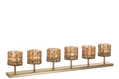 PORTAVELA 6 CRISTAL ORO