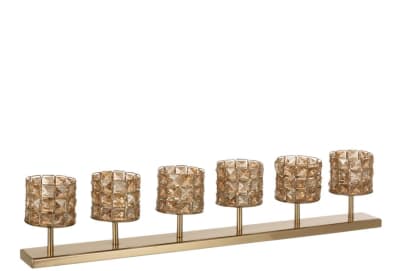 PORTAVELA 6 CRISTAL ORO