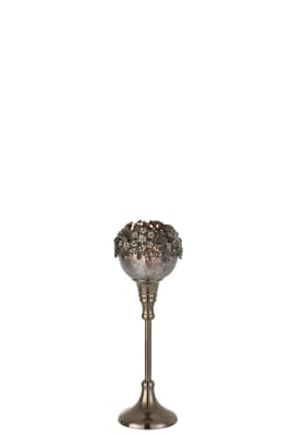 Portavela En Pie Goya Metal/Aluminio/Cristal Smokey Grey Medium