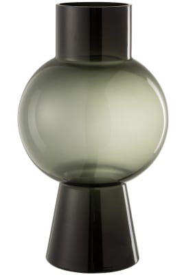 Jarrón Bola Negro Cristal Large