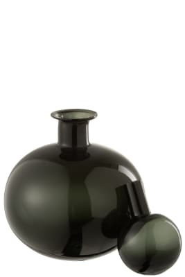 Botella+ Tapón Liso Decorativo Redondo Cristal Negro 