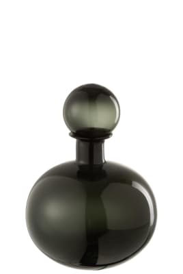 Botella+ Tapón Liso Decorativo Redondo Cristal Negro 