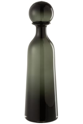 Botella+Tapón Liso Decorativo Alto Cristal Negro Large 