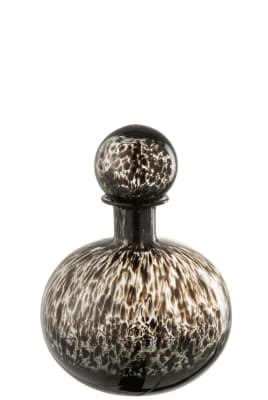 Botella+Tapón Manchas Decorativo Redondo Cristal Negro