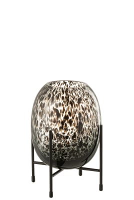 JARRON EN PIE MANCHAS CRISTAL NEGRO SMALL