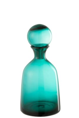 Botella+Tapón Liso Decorativo Alto Cristal Azul Small 