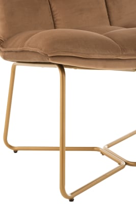 SILLA LOUNGE LISA METAL/TEXTIL MARRON