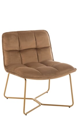 SILLA LOUNGE LISA METAL/TEXTIL MARRON