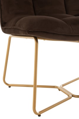 SILLA LOUNGE LISA METAL/TEXTIL MARRON OSCURO