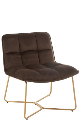 SILLA LOUNGE LISA METAL/TEXTIL MARRON OSCURO