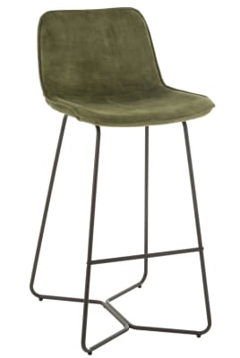 SILLA DE BAR LAURENT METAL/TEXTIL VERDE