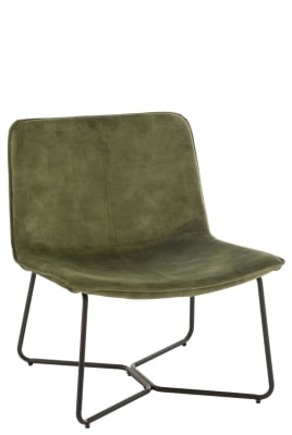 SILLA LOUNGE ISABEL METAL/TEXTIL VERDE