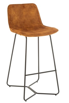 SILLA DE BAR LAURENT METAL/TEXTIL OCRE