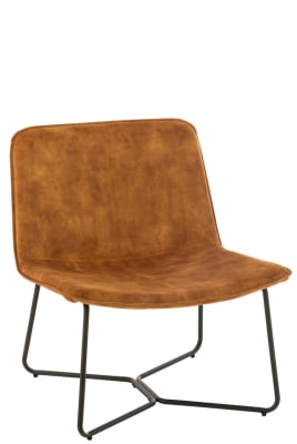 Silla Lounge Isabel Metal/Textil Ocre 