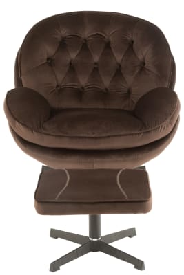 SILLON RELAX + REPOSAPIES METAL/TEXTIL MARRON OSCURO