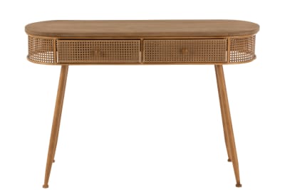 Consola 2 Cajones Metal/Madera Marrón