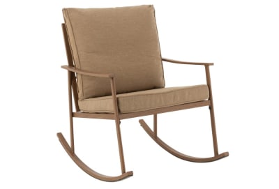 Chair Swing Metal/Textile Beige/Dark Brown