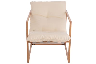 Chair 1-Person Metal/Textile White/Natural