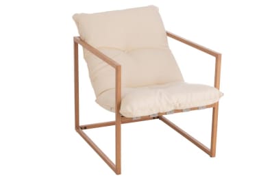 Chair 1-Person Metal/Textile White/Natural