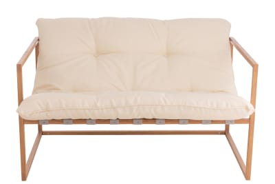 Chair 2-Person Metal/Textile White/Natural