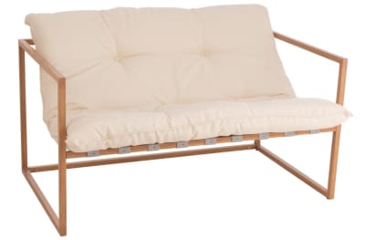 Chair 2-Person Metal/Textile White/Natural