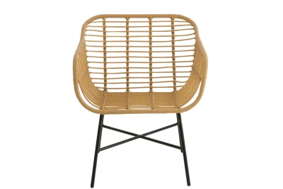 Silla Rachel Exterior Metal/Plástico Natural/Negro