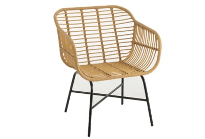 Silla Rachel Exterior Metal/Plástico Natural/Negro