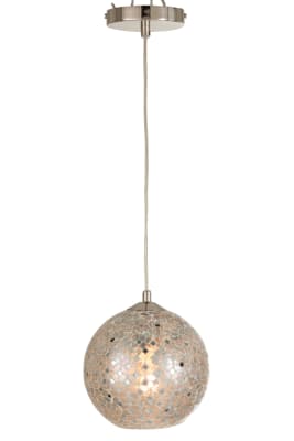 Lampara Colgante Mosaicos Cristal Plata